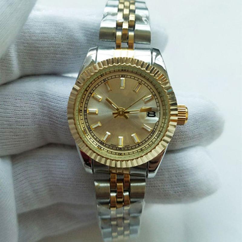 

28mm Luxury Bracelet Lady Gold Wristwatches Brand Simple Dress Ladies Watch Women Watches Quartz Clock Relogio Feminino