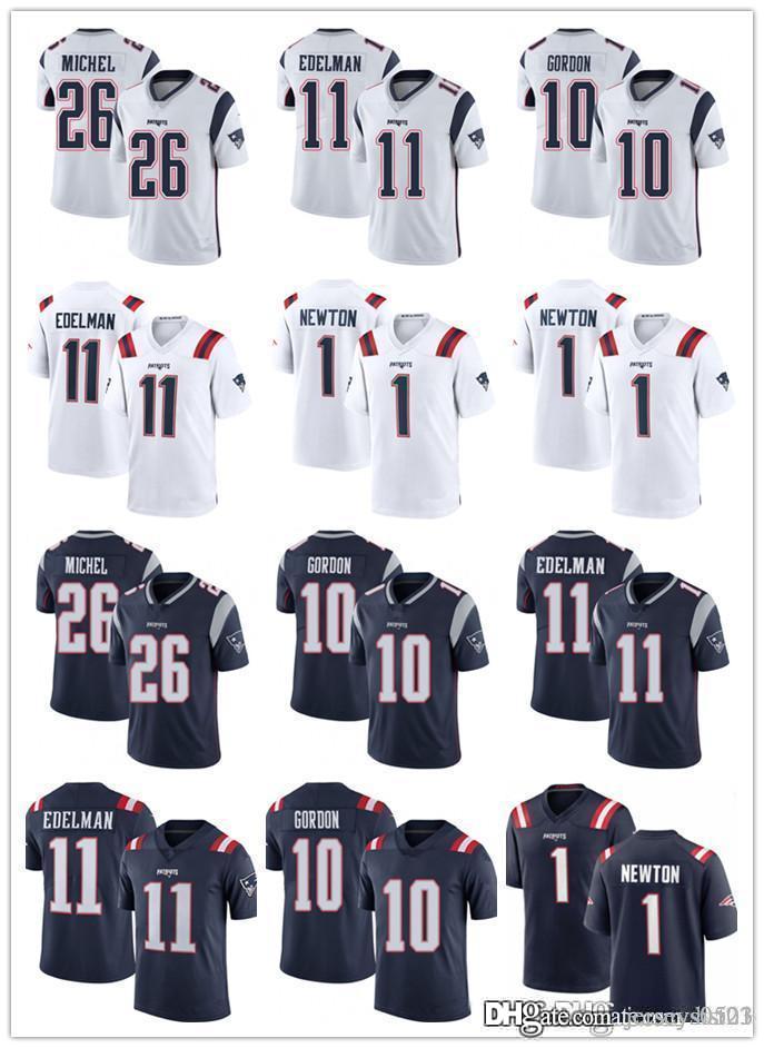 

Men women New England Patriots 1 Cam Newton 11 Julian Edelman 26 Sony Michel 10 Josh Gordon navy Football Jerseys, Black;red