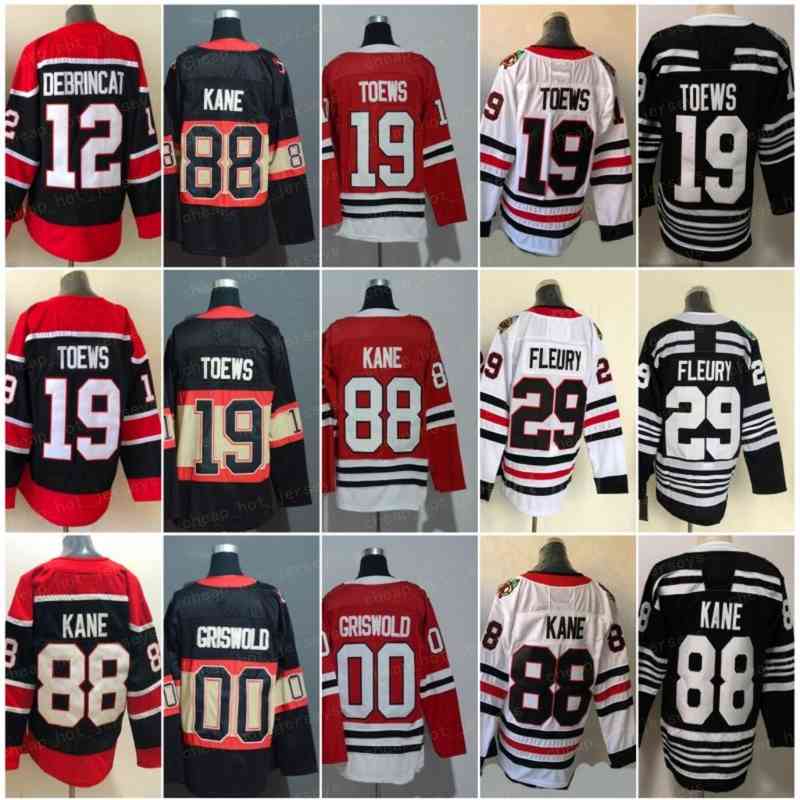 

2021 Reverse Retro 29 Marc-Andre Fleury Hockey Jerseys 77 Kirby Dach 19 Jonathan Toews (C) 88 Patrick Kane 12 Alex DeBrincat 4 Seth Jones Winter Classic Jersey Black Mens, Men