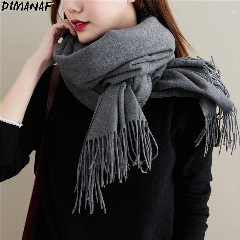 

Scarves DIMANAF Fashion Winter Warm Scarf Thicken Blanket Shawls And Wraps Long Cashmere Female Lady Hijabs, Blue;gray