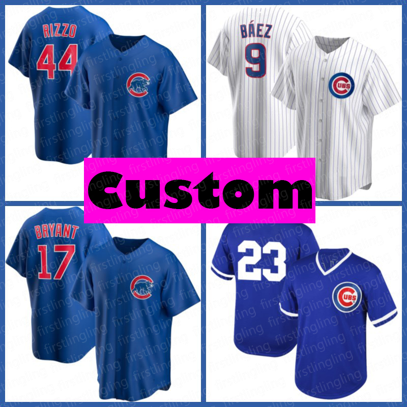 

Chicago Javier Baez Cubs Jerseys Baseball 44 Anthony Rizzo 17 Kris Bryant 12 Kyle Schwarber Rowan Wick CRowan Wickel Willson Contrer Kyle He, Blue;black