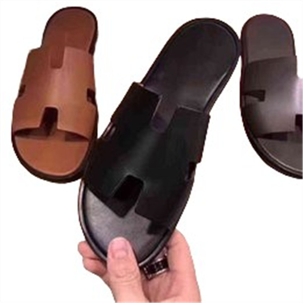 

Slippers Italy sandals Luxury classic men's Izmir Slippers Summer Slide Real Soft Leather Men Beach Flip Flops Slipper