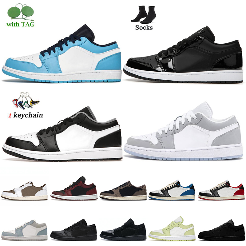 

Athletic Men Basketball Shoes Jumpman 1 1s Low Women Mens Trainers UNC Carbon Fiber All-Star Black White Wolf Grey Dark Beetroot Hyper Royal, B24 low university blue black 36-45