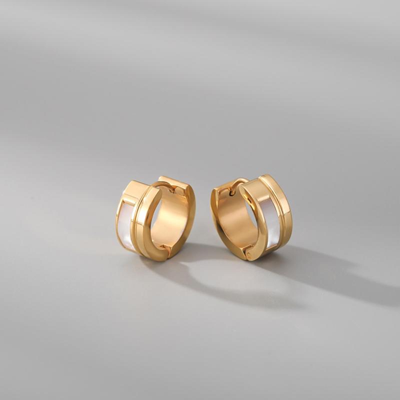 

Hoop & Huggie 1 Pair Small Earrings Stainless Steel Circle Round For Women Ear Ring Bone Buckle Jewelry 2021