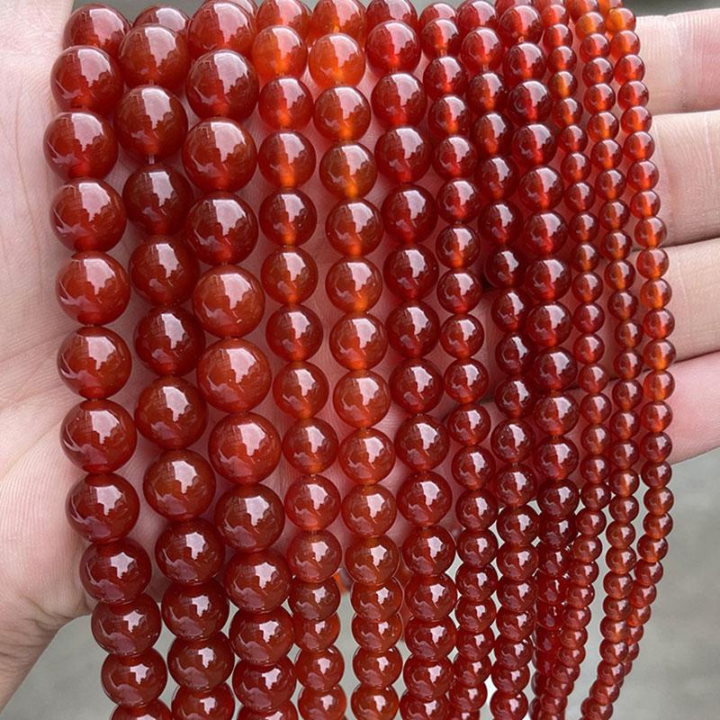 

Other Natural 7A Red Agates Round Loose Spacer Beads For Jewelry Making 15" Strand DIY Accessorries Bead Bracelet Necklace Gift