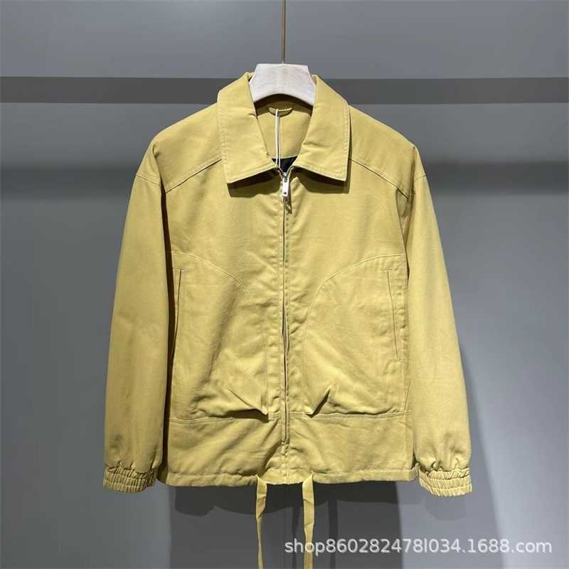 

New light coat young casual jacket spring and autumn men's loose top, Yellow