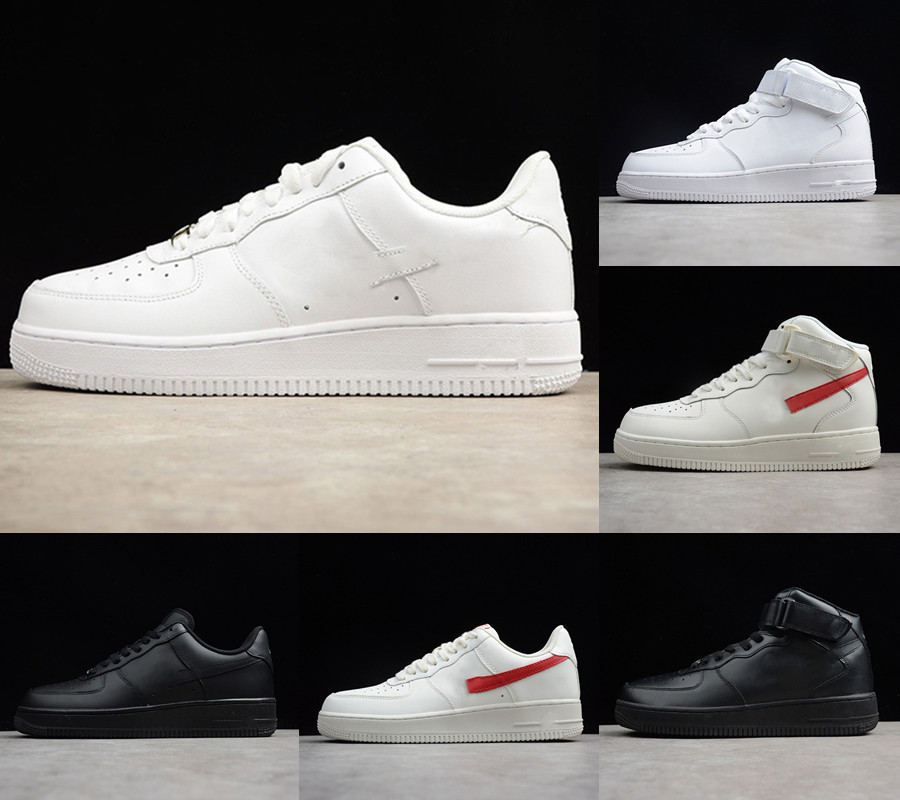 

wholesale 2021 Designers Outdoor FORCES Men Low Skateboard Shoes Cheap One Unisex 1 Knit Euro Airs High Women All White Black Red Leather Trainer Sneaker, Original shoe box