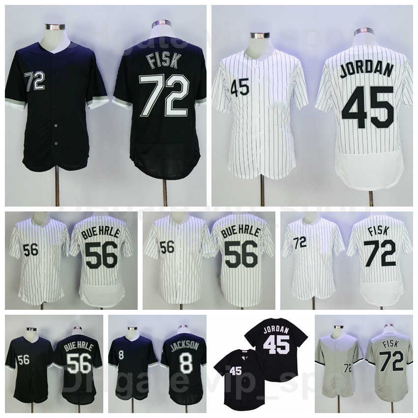 

Vintage 1994 Baseball Retro 8 Bo Jackson Jersey 45 Michael 56 Mark Buehrle 72 Carlton Fisk Flexbase Cool Base Stitched Black White Grey, 8 black