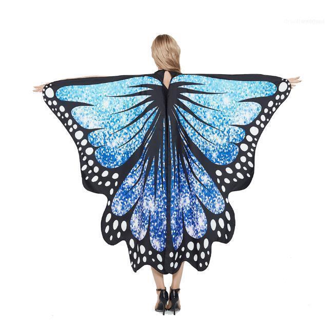 

Scarves Women Butterfly Starry Sky Shawl Printing Gradient Cape Halloween Holiday Ladies Fairy Masquerade Costume Wraps1