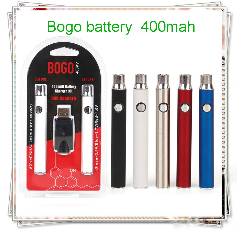 

Original Bogo 400mAh Vape twist Battery USB Charger Double kit Oil Cartridge Batteries For 510 cartridges Pen vs cookies uni