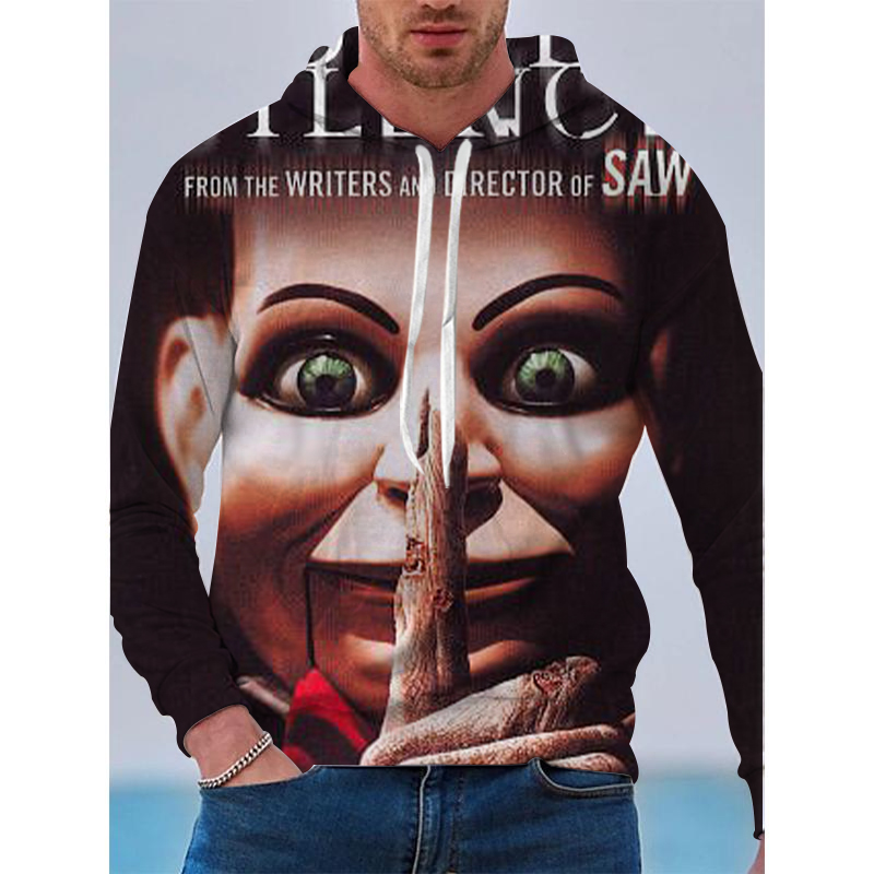 

Halloween Hush Pattern Men  3D Printing Hoodie Visual Impact Party Top Punk Gothic Round Neck High Quality Sweatshirt Hoodie, Picture2