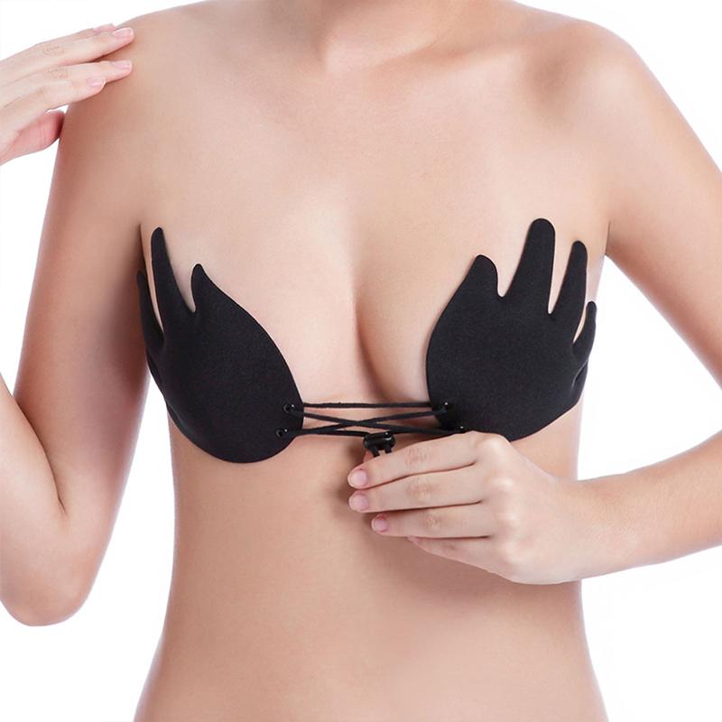 

Bras 2021 Handshape Bra Self Adhesive Seamless Strapless Bralette Blackless Lingerie Ladies Sexy Push Up 3 Colors, Beige