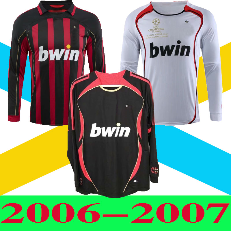 

Top 06 07 KAKA Long sleeve Retro Jerseys AC MILAN soccer jersey home away third Gullit Maldini Van Basten football SHEVCHENKO RONALDO PIRLO Inzaghi, 06/07 home