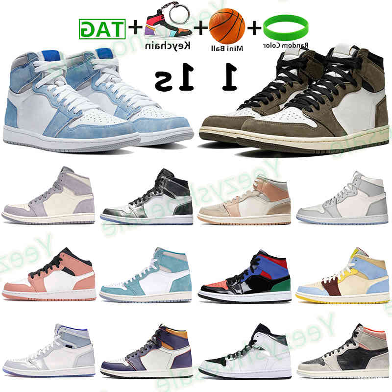 

High 1 1s mens Boots shoes Hyper Royal Travis Scotts Wolf Grey Sail Mid Pink Quartz Fearless Pale Vanilla Cinnamon men women Bootss, Black
