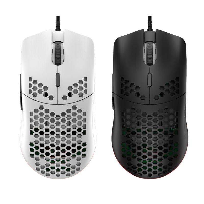 Mice M6 Hollow Honeycomb Style Game Mouse Lightweight RGB Wired Gaming 12000DPI-image-702851178