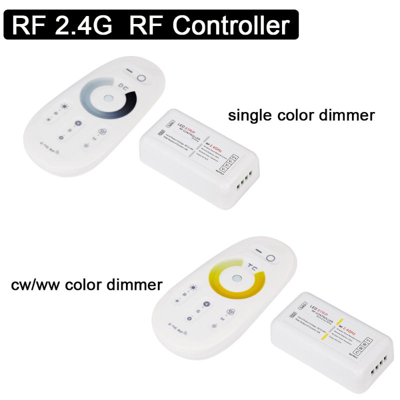 

DC12V-24V Max 12A RF 2.4G Dimmer Led Strip Controller Wireless Touch Remote Control With Wall Holder For RGB Controllers