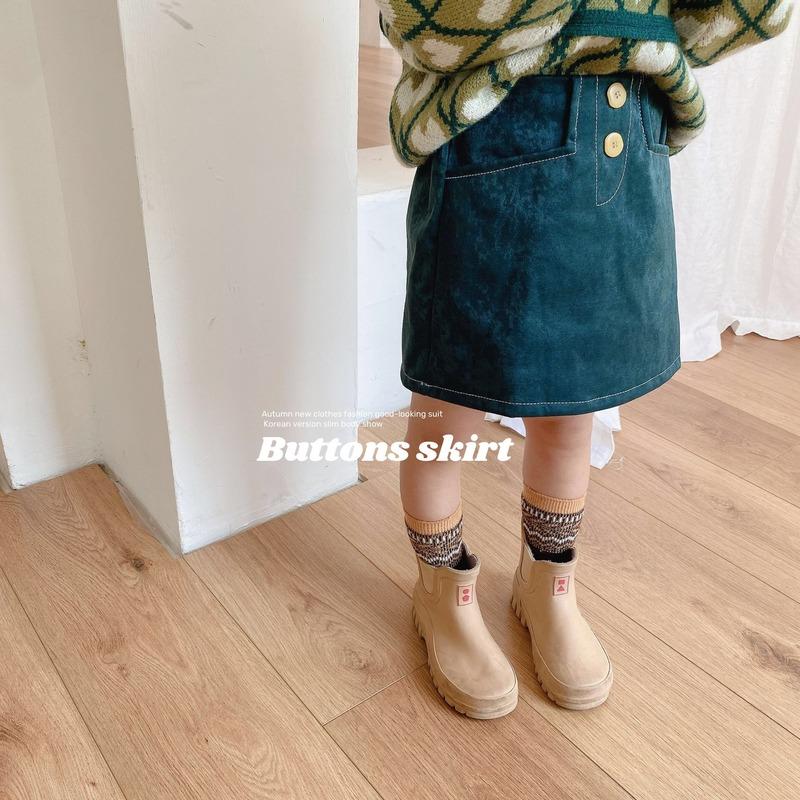 

Style For Autumn And Winter Korean Girl Solid Color Skirt Baby Western Kids Aline Suede Children Cloth Skirts