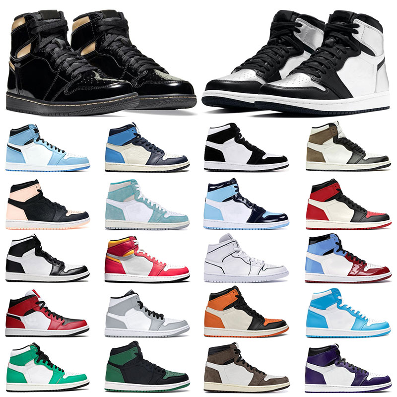 

Dark Mocha Mens sneakers 1s basketball running shoes 1 University Blue Obsidian Hyper Royal Silver Bred Toe Twist Shadow UNC womens sports trainers
