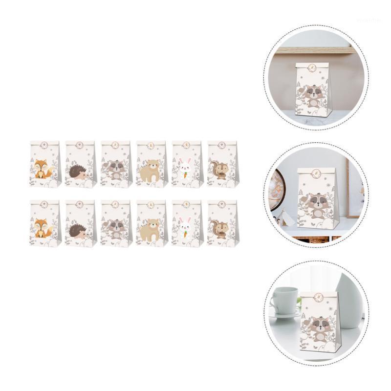 

Gift Wrap 12pcs Forest Theme Goodie Bags Paper Party Favor With 2 Sheets Decals
