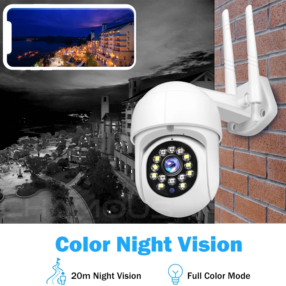 

IP Camera WiFi 1080P HD Mini CCTV Outdoor Smart Home Security Speed Dome PTZ 2MP IR Night Vision P2P