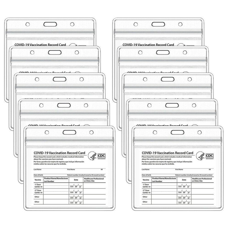 

CDC Vaccinate Card Holder Case Files 4X3 Inch with Lanyard ClipImmunization Record Vaccination Cards Protector Clear Vinyl Plastic Sleeve Wa