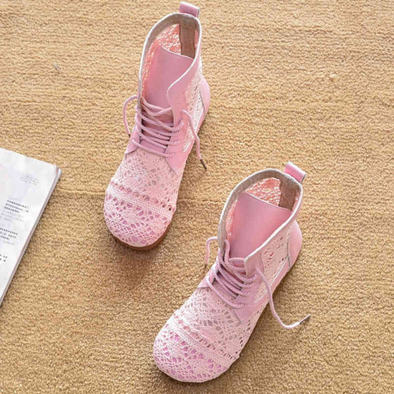 

boots 2021 summer women shoes pink white sweet ladies ankle casual woman high a2390 iqzh, Black