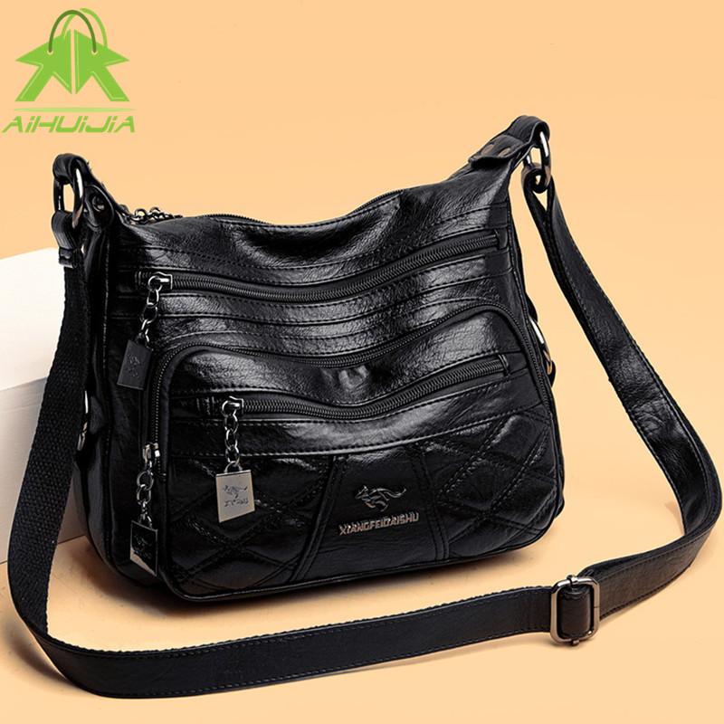 

Fashion Soft PU Leather Womens Shoulder Bags 2021 Designer High Quality Lingge Crossbody Bag Luxury Large Capacity Handbag, Purple