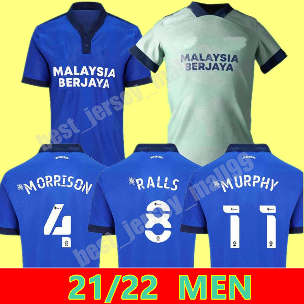 

21 22 Cardiff soccer jerseys city home blue Moore 2021 2022 camisetas de fútbol Morrison Ralls Murphy Hoilett Leandro Bacuna Marlon Pack football shirts tops