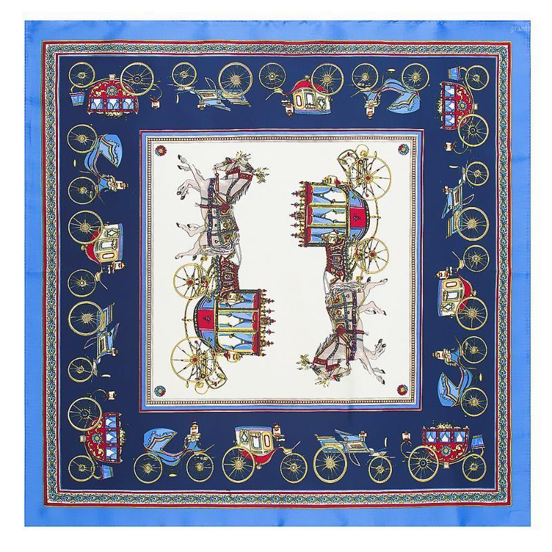 

Scarves Silk Women Scarf 2021 Autumn Fashion Foulard Luxury Design Euro Horse Printed Head Square Scarfs For Ladies Wraps Band 60X60cm, Blue;gray