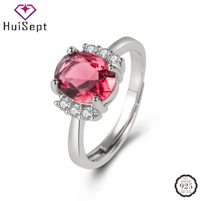 

Cluster Rings HuiSept Retro Silver Ring 925 Jewelry Oval Shaped Ruby Zircon Gemstones Finger For Women Wedding Engagement Accessories, Golden;silver