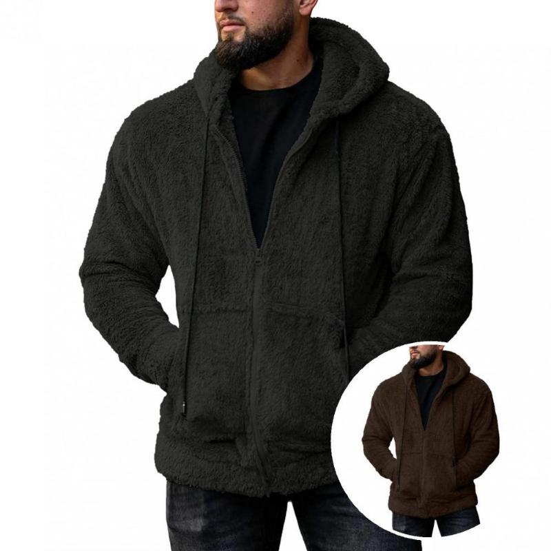 

Men's Jackets Winter Coat Plush Jacket All Match Hooded Fabulous Fluffy, Blue