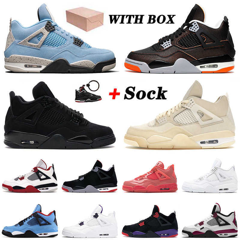 

WITH BOX 4 4s Basketball Shoes 2021 New Arrival Starfish Sail Jumpman Black Cat University Blue Men Women Hot Punch Off Trainers Sneakers