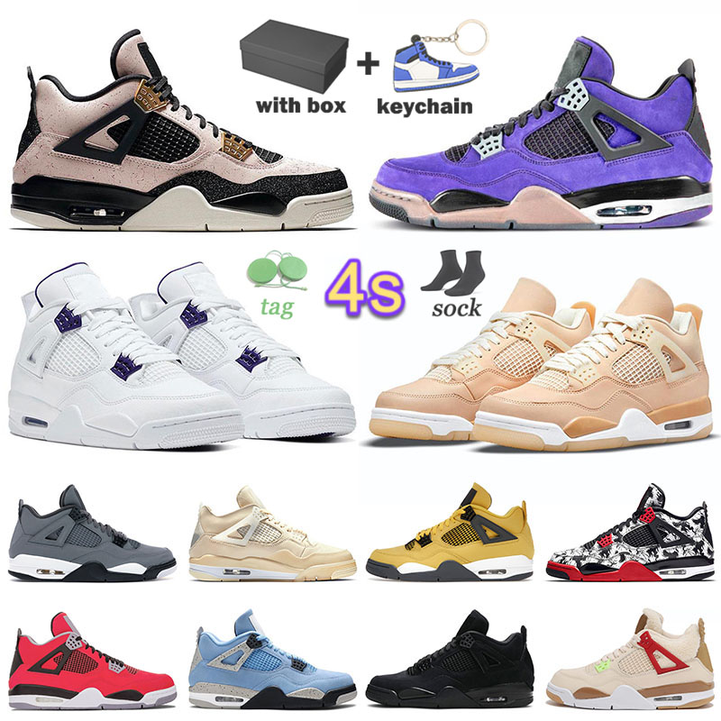 

2022 Jumpman4s mens womens basketball shoes authentic jumpman 4 4 vintage tvs court purple suede cool grey metallic gold mushroom milt red sneakers jumpman4 trainer, K27 40-47