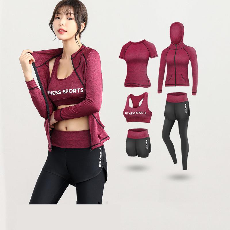 

Women's Tracksuits Women Sports Yoga Set Workout Sportswear Gym Fitness Shove Sleeve Bottomed Pants High Waist, 2pcs set grey