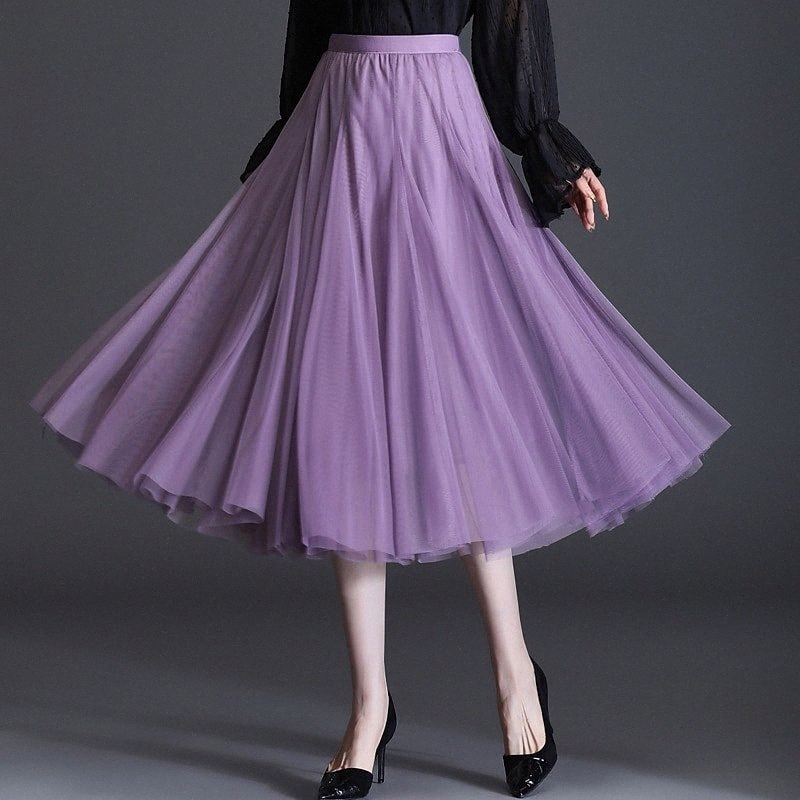 women's Streetwear Swing Calf-Length Skirts Going out Weekend Solid Colored Pleated Blue Purple Black One-Size / Ruffle / Loose 35L2#-image-756082006