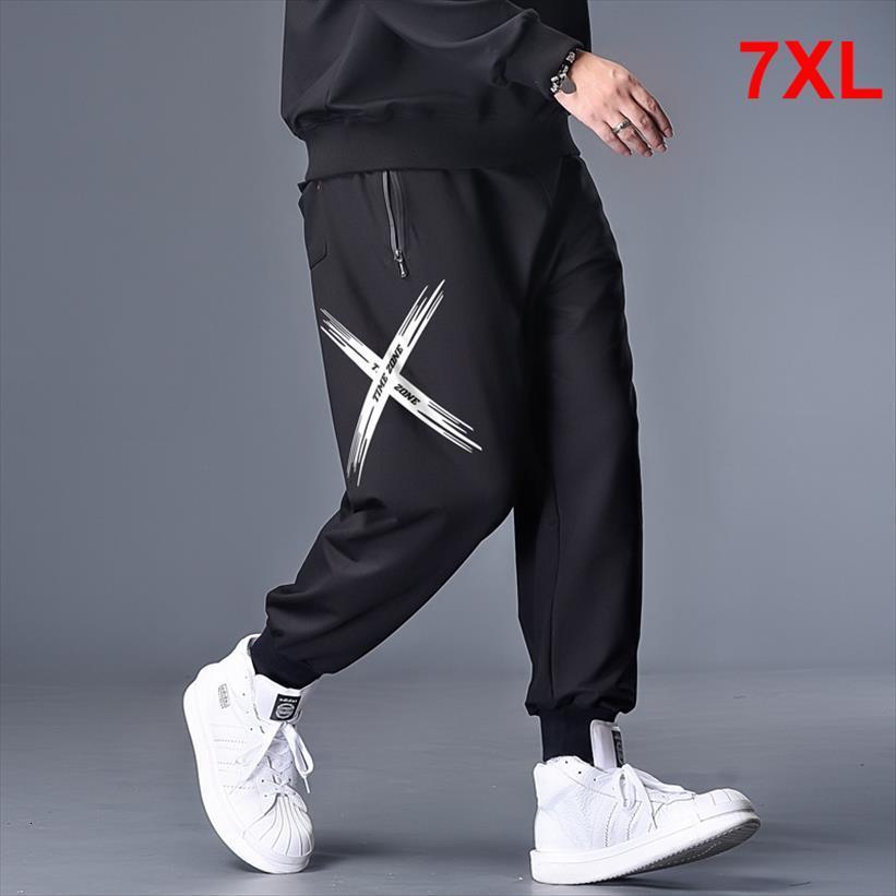 

big size jogger streetwear women pant casual harem oversize sweatpants elastic waist black trousers plus 6xl 7xl hx405