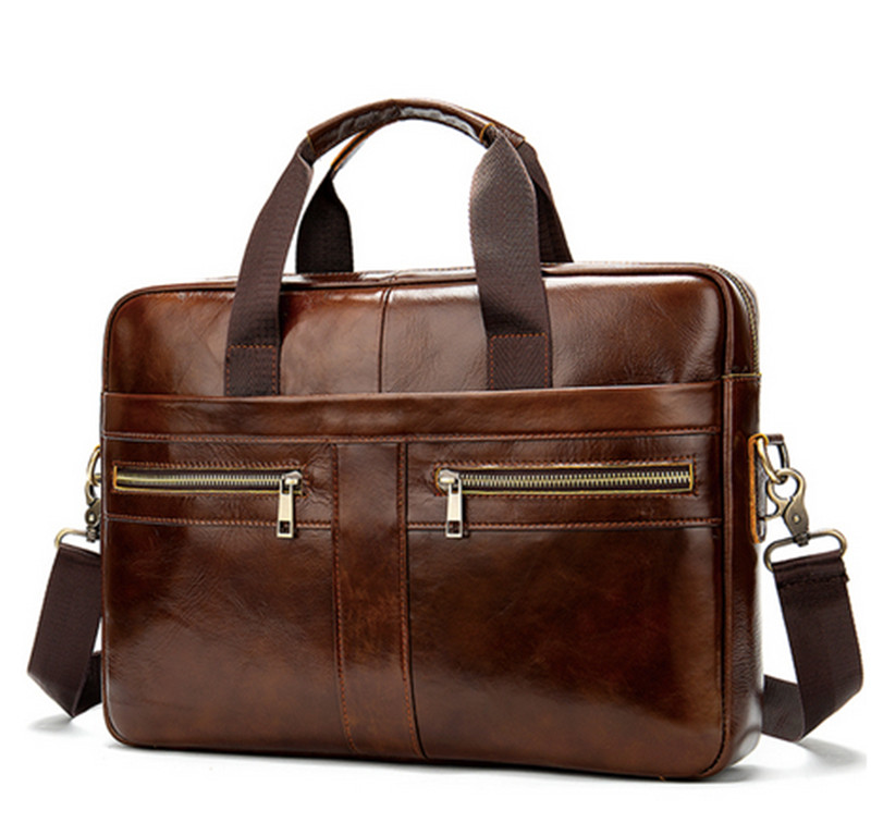 

WESTAL Men's Bag Genuine Leather Briefcase Laptop 14 Messenger Men Business Portfolio for Document A4 7022--3