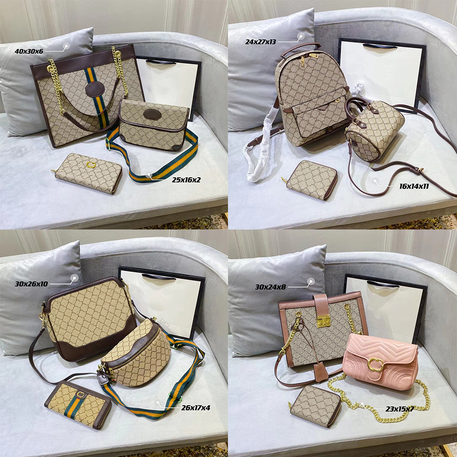 

SELL WELL Fashion woman Shoulder Bags Three-piece Totes Handbag Genuine Leather Classic pattern Design Super Large Capacity High Quality Gifts by bagandshoe 02, Dust bag
