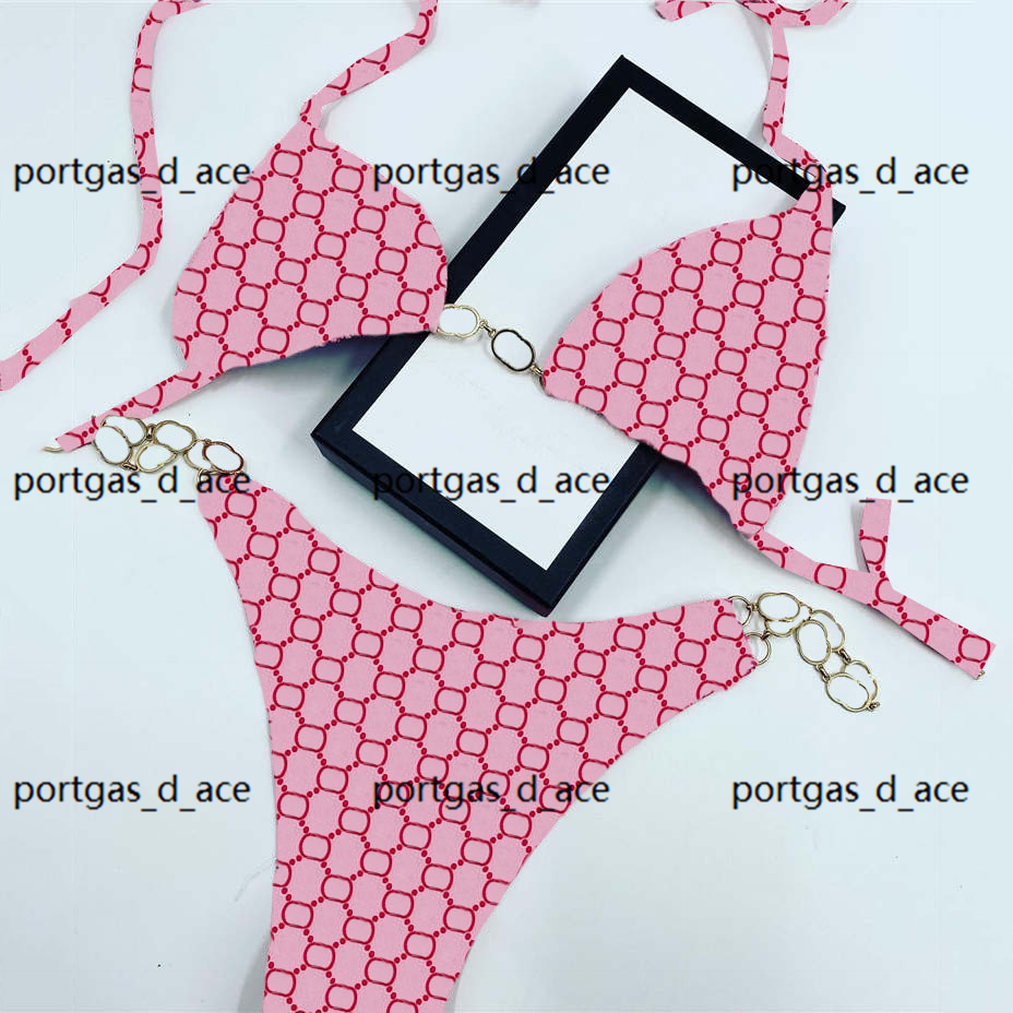 

Classic Letters Chains Bikinis Sexy Split Push Up Spas Swimwear Womens Diving Spa Surfing Swimsuits
