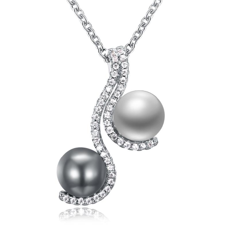 

Pendant Necklaces Est Necklace For Women Setting White Cz Imitation Pearl Fashion Jewelry Free Drop
