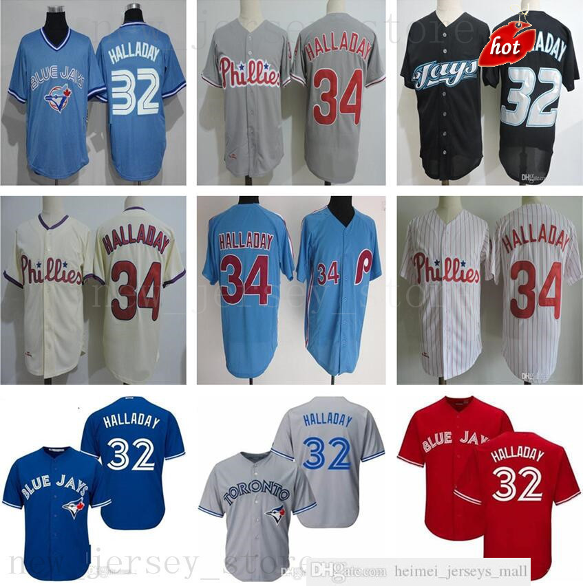 

2019th HOF Vintage Hall of Fame 32 Roy Halladay Baseball Jerseys Best Quality Stitched 34 Harry Halladay Jersey Shirts, As the picture