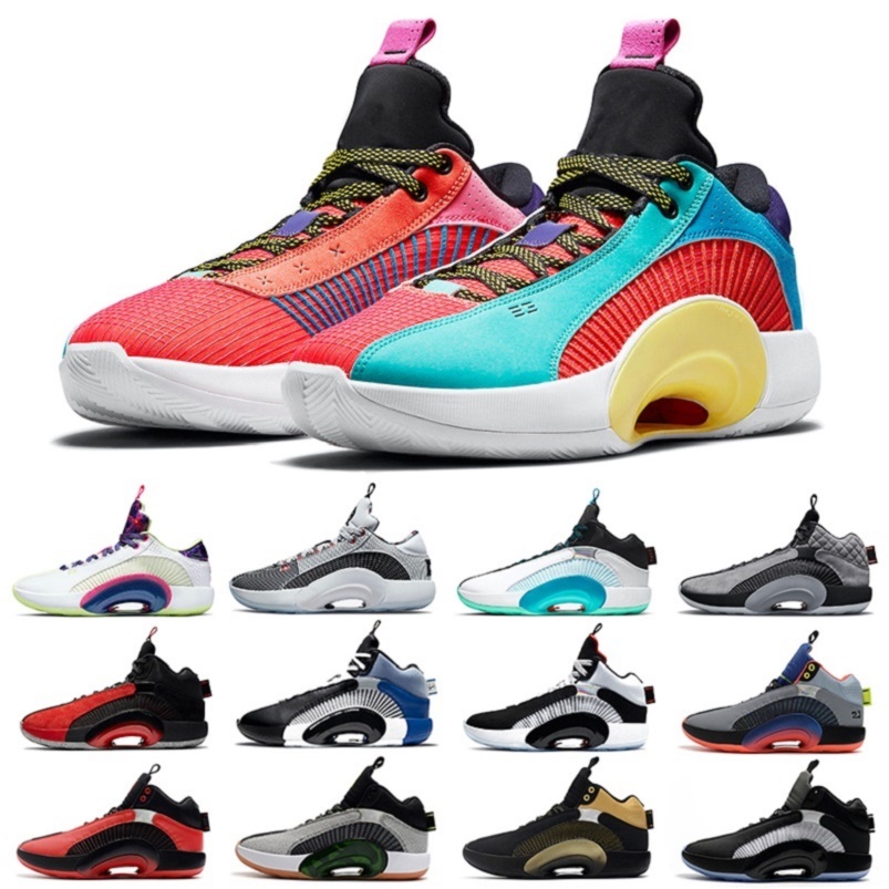 

Jumpman 35 mens basketball shoes Morpho Luka Reflexology bred black gold Bayou Boys Sisterhood White Fragment Metallic 35s trainers men sports sneakers US7-12, Pay for box