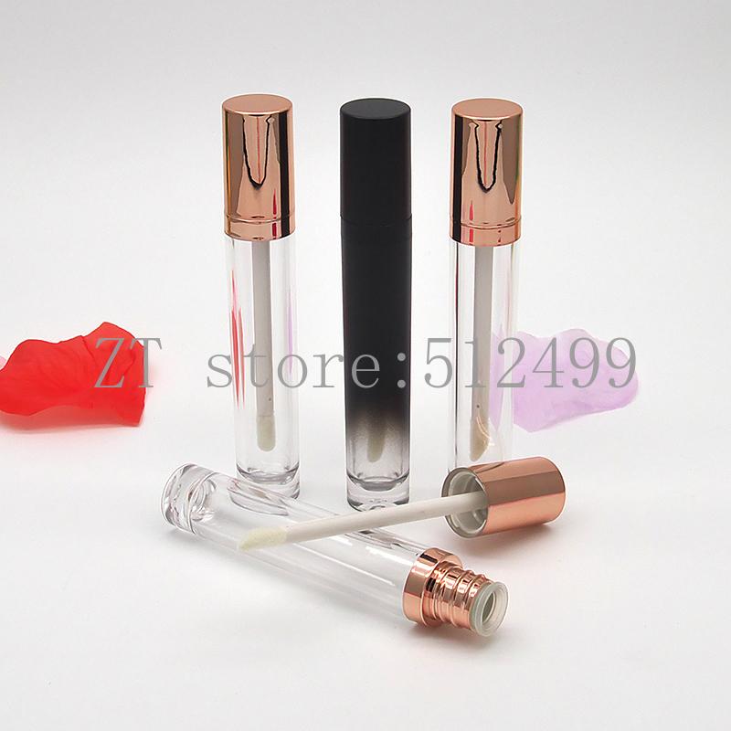 

5.5ML Black Plastic Empty Cosmetic Lip Gloss Tube, Gold High Quality Portable Professional Oil Bottle, Liquid Lipstick Tube Storage Bottles