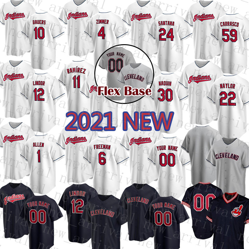 

Cleveland Custom Indians Baseball Jersey 12 Francisco Lindor Flex Base 11 Jose Ramirez 47 Trevor Bauer 10 Edwin Encarnacion 31 Danny Salazar, Blue;black