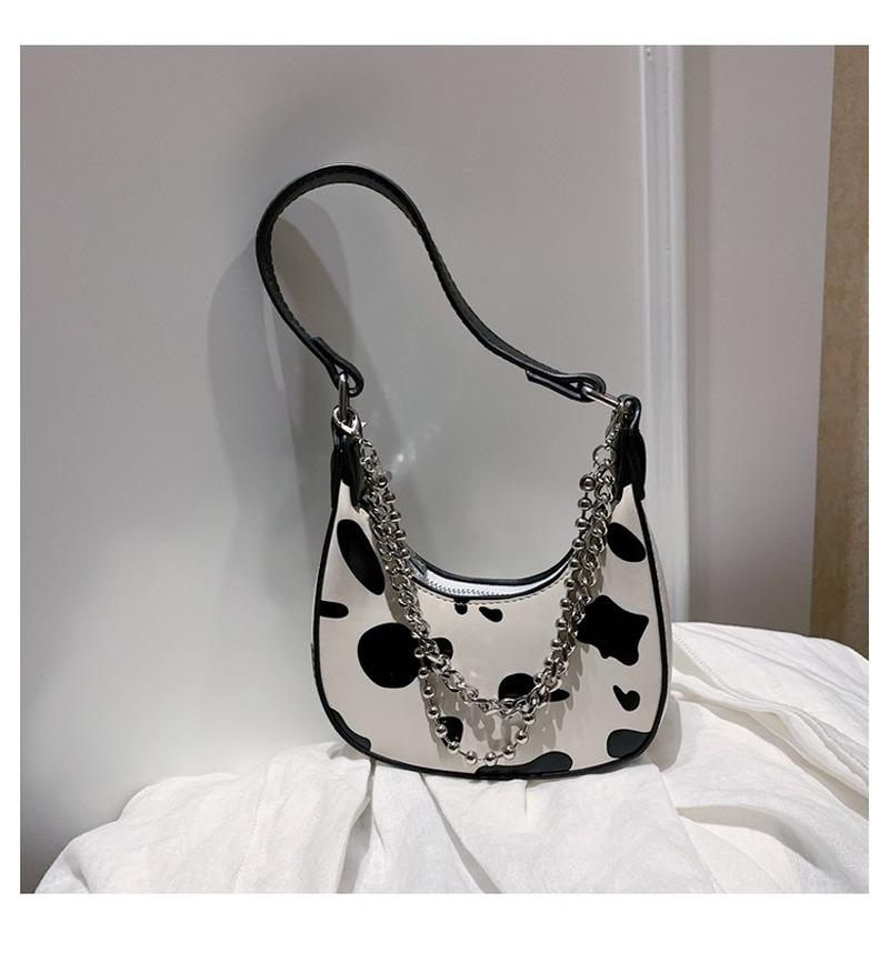 

Evening Bags Net Red Cow Pattern Bag 2021 Trendy Fashion Ladies High-quality Chain Shoulder Portable Armpit Texture Female