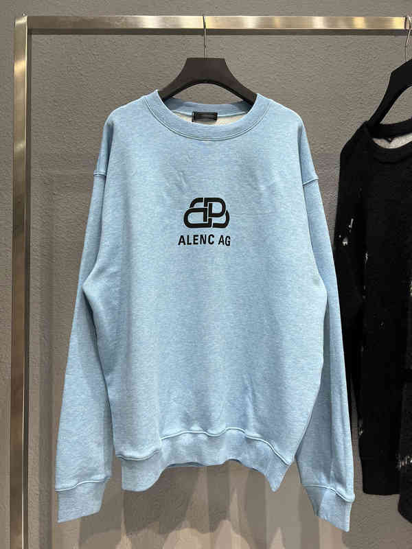 

Men's Hoodies & Sweatshirts Correct version Paris B family basic lock men's and women's loose round neck Pullover 1UK0, Haze blue