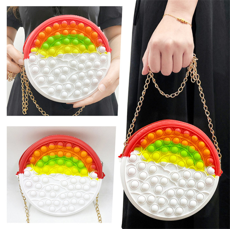 

Decompression Toy Silicone Fidget Purses Kids Children Backpacks Cartoon Chain Bag Funny Pack Crossbodys Board Game Christmas Party-TOPN726