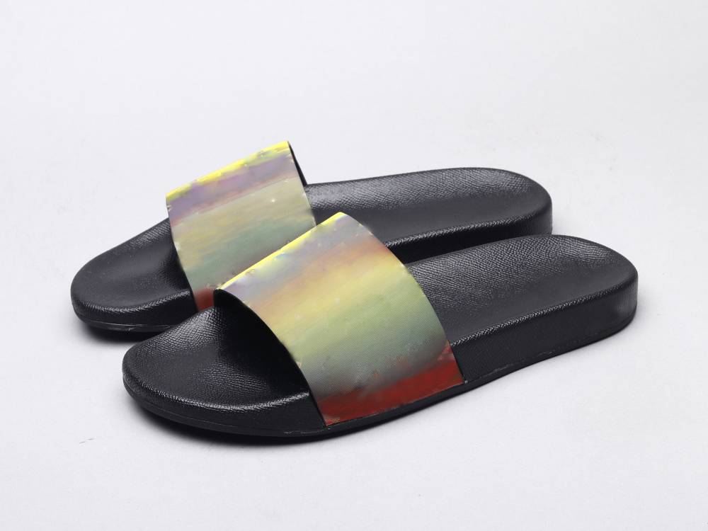 

[With box]2021 Woman/Man Sandals Slippers Designer Pairs Fashion beach Mens Striped Non-Slip Summer Indoor flat Flip Flops Glow Slipper size 36-45#125, Black