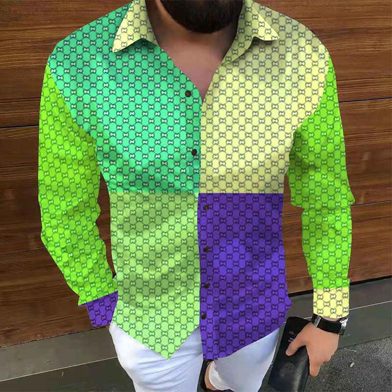 

Plus Sizes 3XL men Casual vintage Shirts long Sleeve Winter Hawaiian Shirt Skinny Fit Various Pattern Woman Clothes Cardigan Blouse, Woman green