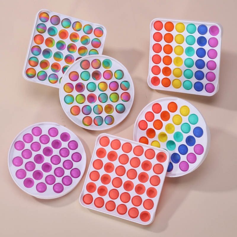 

Pop it Fidget Toys Push It Bubble Color Desktop Decompression Toy Sensory Toy Squeeze Therapy Toy kids gift
